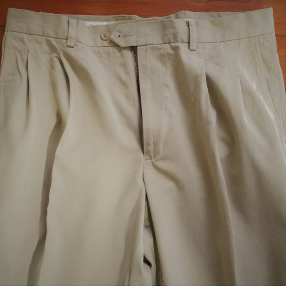 Beige/Tan Dress Pants/Khakis (Herringbone Pattern) - Picture 4 of 8